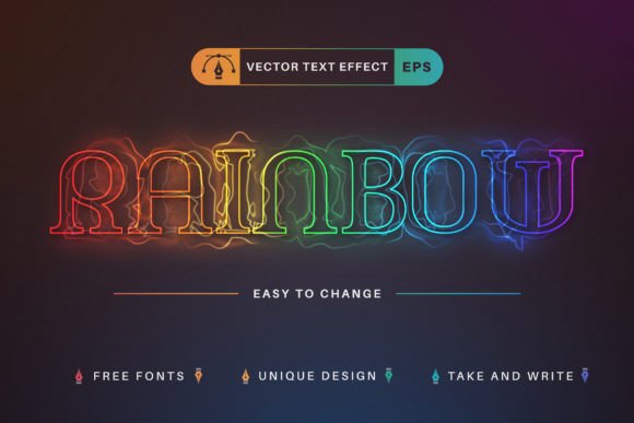 Download Rainbow Glow - Editable Text Effect - Editable Collection