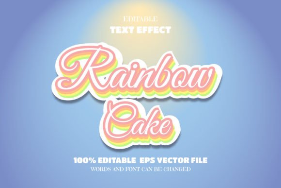 Download Rainbow Cake Text, Editable Font Effect - Font Collection