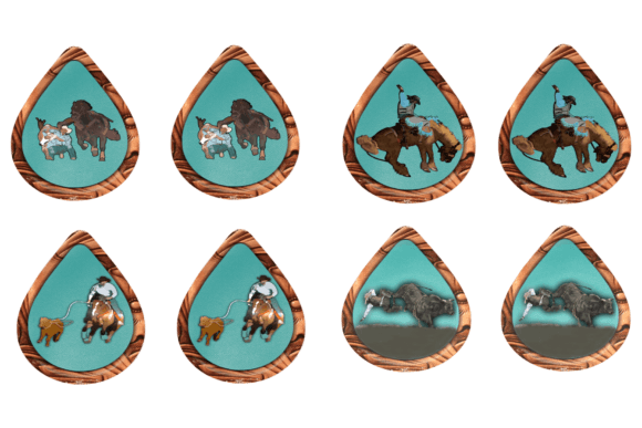 Download Rodeo Set of 4 Earrings Sublimation - Sublimation Collection