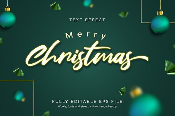 Download Green Merry Christmas Text Effect Font - Font Collection