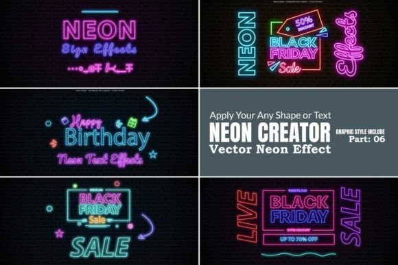 Download Neon Editable Vector Effect - Editable Collection