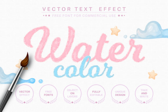 Download Watercolor - Editable Text Effect,  Font - Font Collection