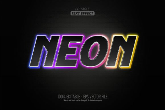 Download Neon Light Text Effect, Editable Glow - Editable Collection