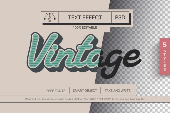 Download Vintage Editable Text Effect, Font Style - Font Collection