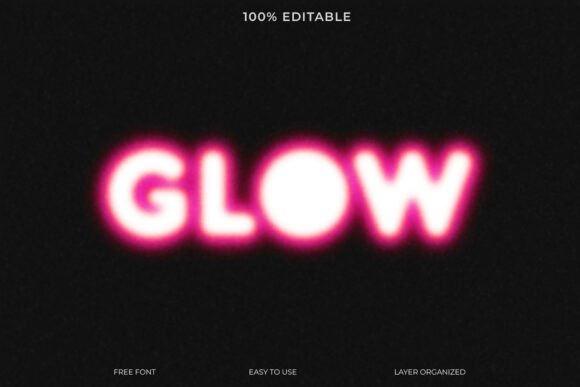 Download Grainy Neon Glow Text Effect - Glow Collection