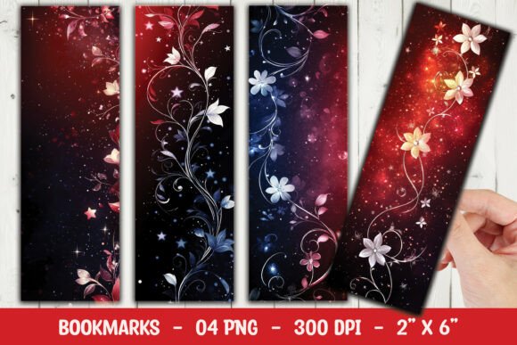 Download Dark Floral Glow Bookmark Sublimation - Glow Collection
