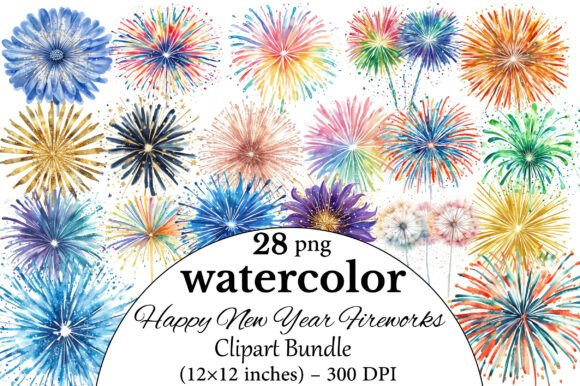 Download Happy New Year Fireworks Clipart Bundle - App Collection