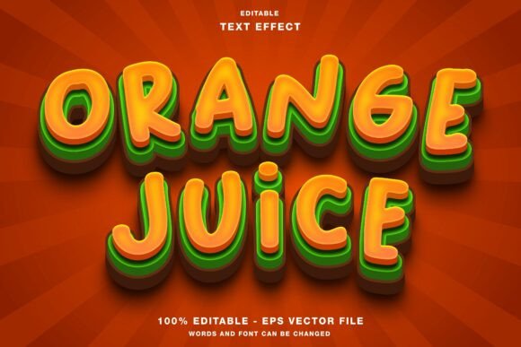 Download Orange Juice 3D Editable Text Effect - Editable Collection