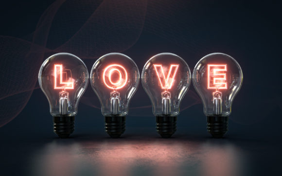 Download Love Text Glow Inside Light Bulb - Glow Collection