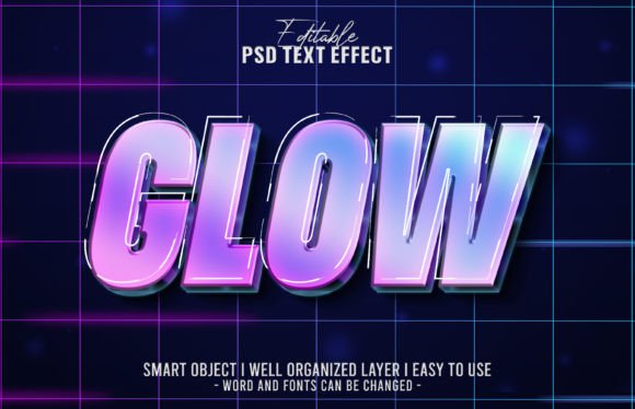 Download 3D Glow Editable Text Efffect PSD - Editable Collection