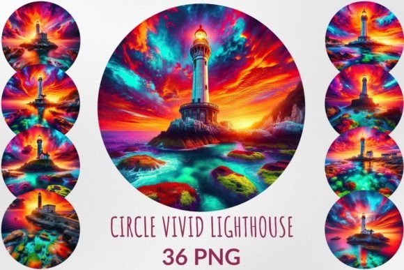 Download Nautical Vivid Lighthouse Sublimation - Sublimation Collection