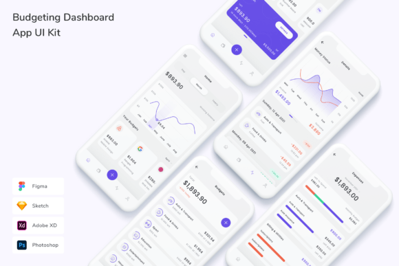 Download Budgeting Dashboard App UI Kit - App Collection