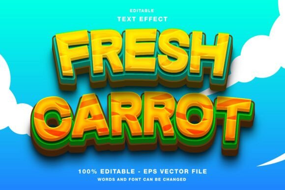 Download Fresh Carrot 3D Editable Text Effect - Editable Collection