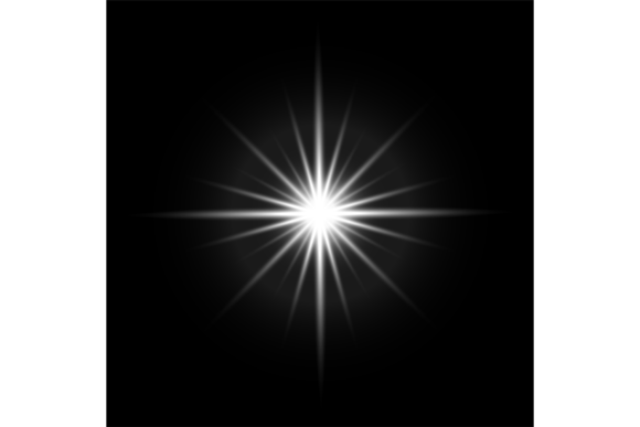 Download Bright Star Light Burst. White Ray Glow - Glow Collection