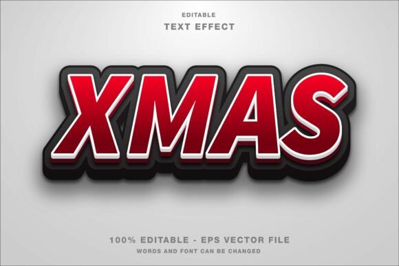 Download Xmas 3D Editable Text Effec - Editable Collection