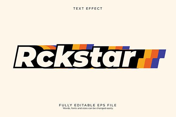 Download Editable Text Style Effect - Rockstar - Editable Collection