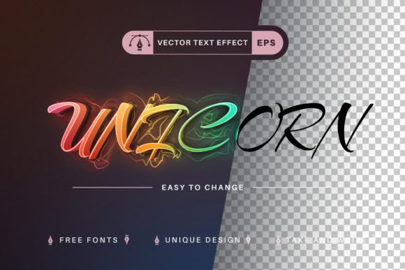 Download Unicorn Glow - Editable Text Effect - Editable Collection