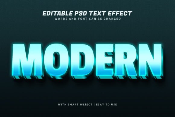 Download Modern 3d Blue Glow Text Effect Editable - Editable Collection