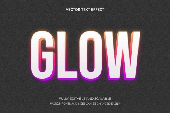 Download Text Effect Glow Word Font Style - Font Collection