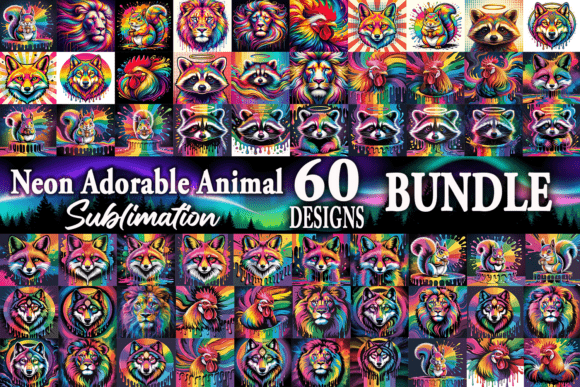 Download Neon Adorable Animal Sublimation Bundle - Sublimation Collection
