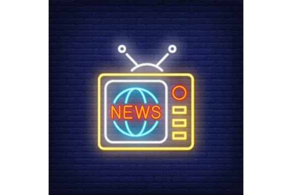 Download Retro TV Neon Sign. Glowing Neon TV Set - Glow Collection