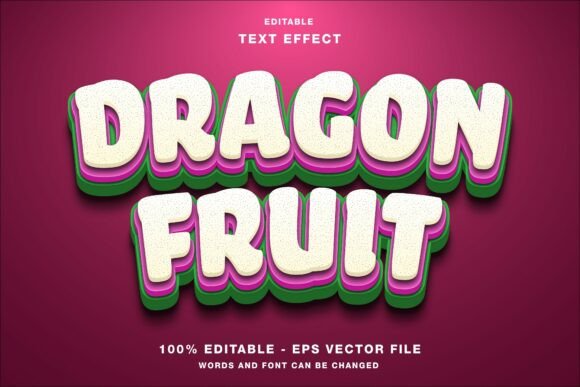 Download Dragon Fruit 3D Editable Text Effect - Editable Collection
