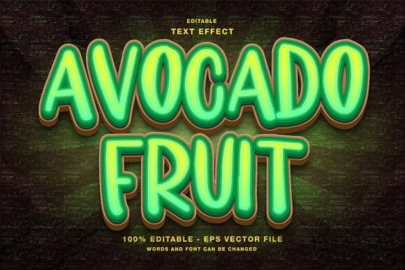 Download Avocado Fruit 3D Editable Text Effect - Editable Collection