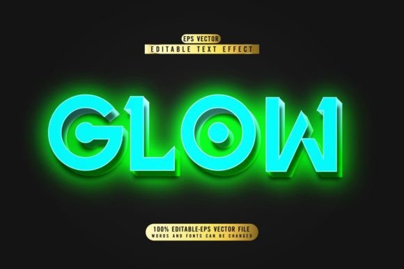 Download Editable Glow Text Effect Template - Editable Collection
