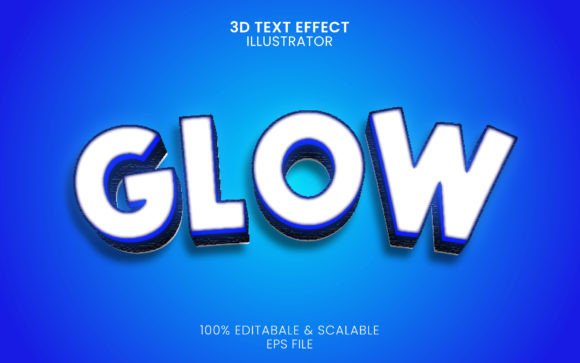 Download 3d Glow Text Style Effect Vector - Glow Collection