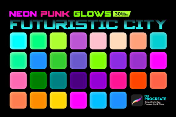 Download Neon Punk Glows Color Palette Procreate - Glow Collection