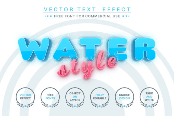Download Blue Water - Editable Text Effect,  Font - Font Collection