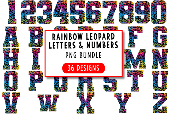 Download Rainbow Leopard Letters and Numbers PNG - Number Collection