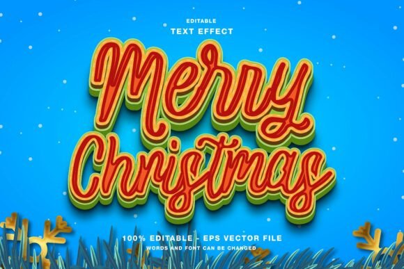 Download Merry Christmas 3D Editable Text Effect - Editable Collection