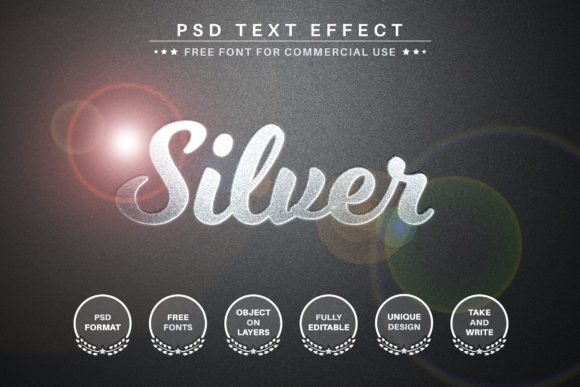 Download Silver - Editable Text Effect,  Font Sty - Font Collection