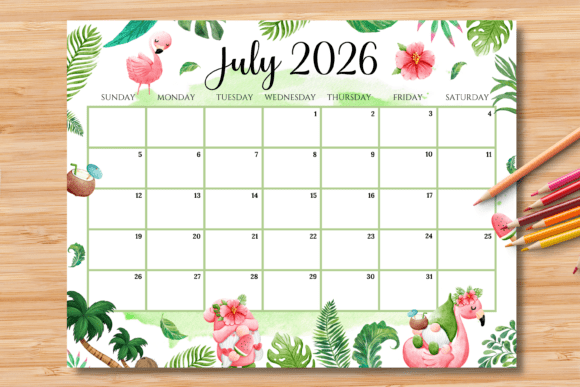 Download Editable/Fillable July 2026 Calendar - Editable Collection