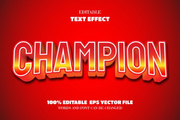 Download Champion Text, Editable Font Effect - Font Collection