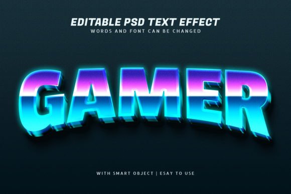 Download Gamer 3d Glow Text Effect Editable - Editable Collection