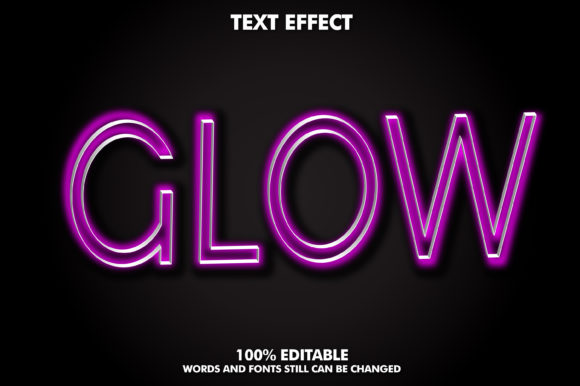 Download Editable Text Effect - Glow Effect - Editable Collection