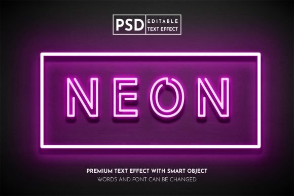 Download Neon Glow Editable Text Effect - Editable Collection