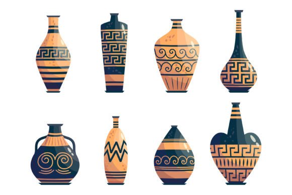 Download Greek Vase Ancient Jar Set Isolated - Ancient Collection