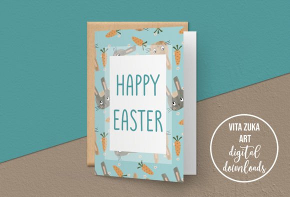 Download Cute Rabbit Happy Easter Card - App Collection
